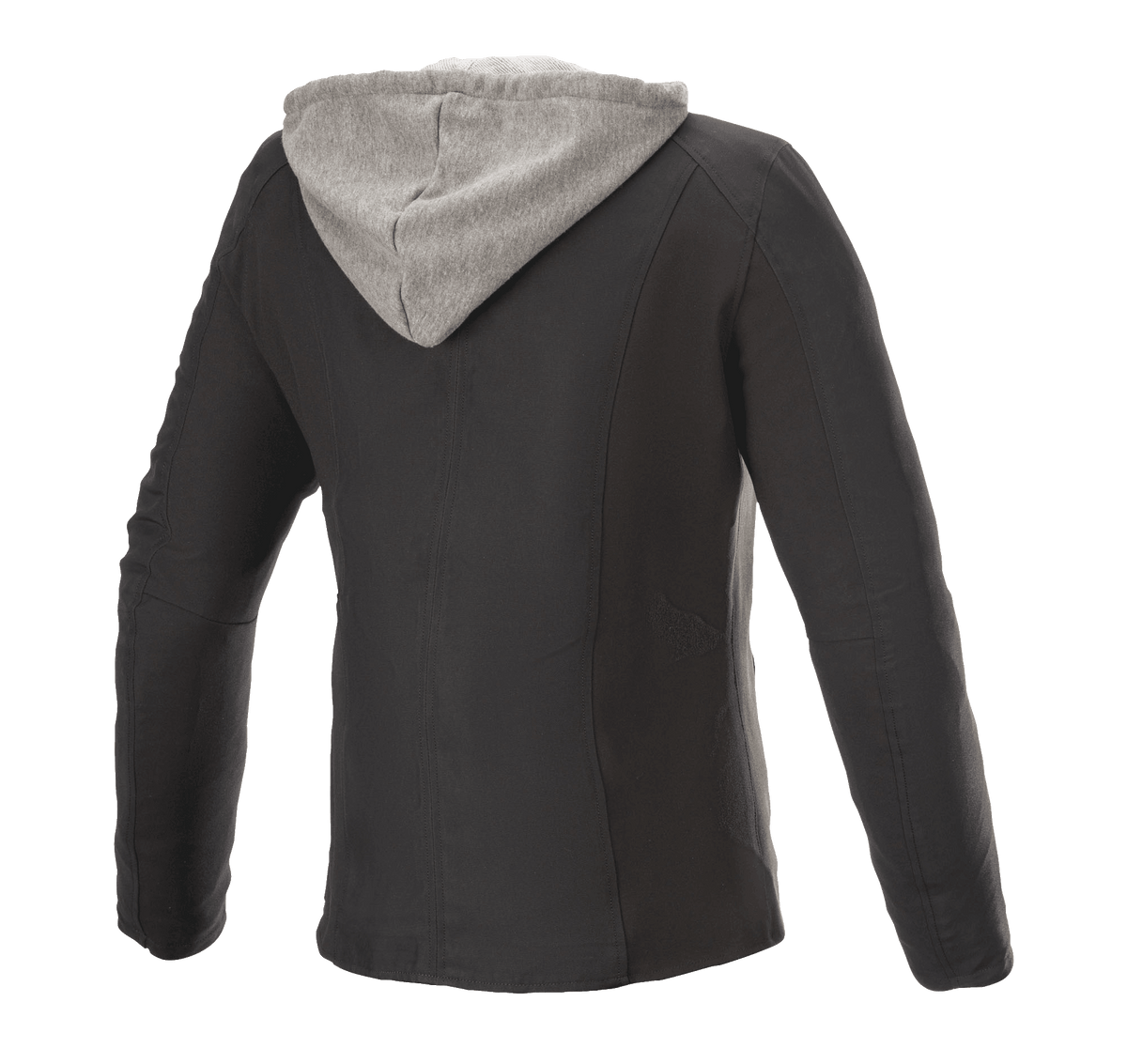 Alpinestars Bond Women's Jacket, Urban Riding Jacket, Black with Grey Fleece Hood, Rear View, Sporty Cut with Waxed Textile Finish