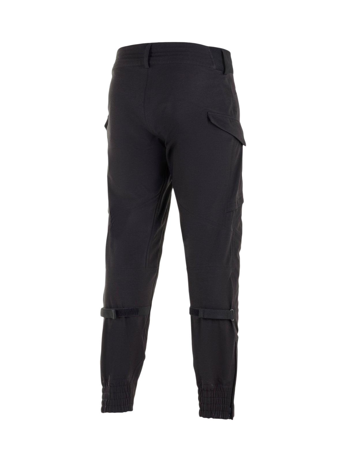 Alpinestars Juggernaut Vandtætte Bukser, sorte herre-motorcykelbukser til urban brug, softshell-materiale med lægjustering og cargolommer, vandtæt membran, set bagfra