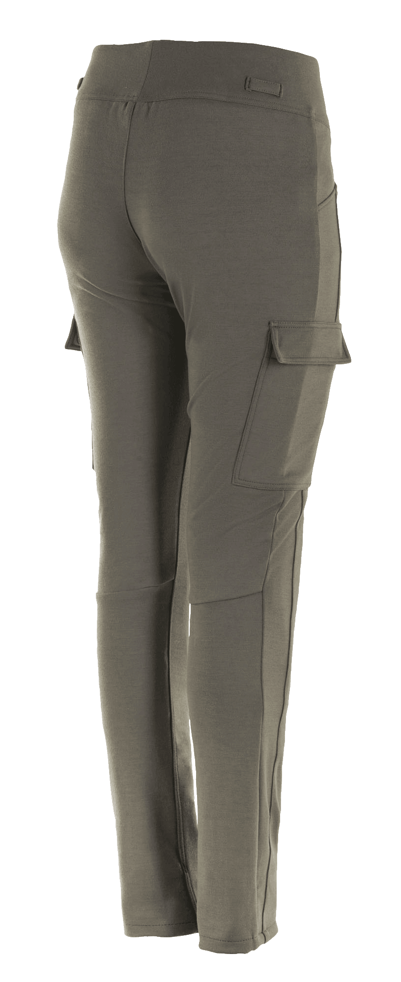 Alpinestars Iria leggings til damer, Military Green, set skråt bagfra, med en cargolomme på låret med klaplukning, slim-fit design med anatomisk profilering, tekstilkonstruktion til urban motorcykelkørsel