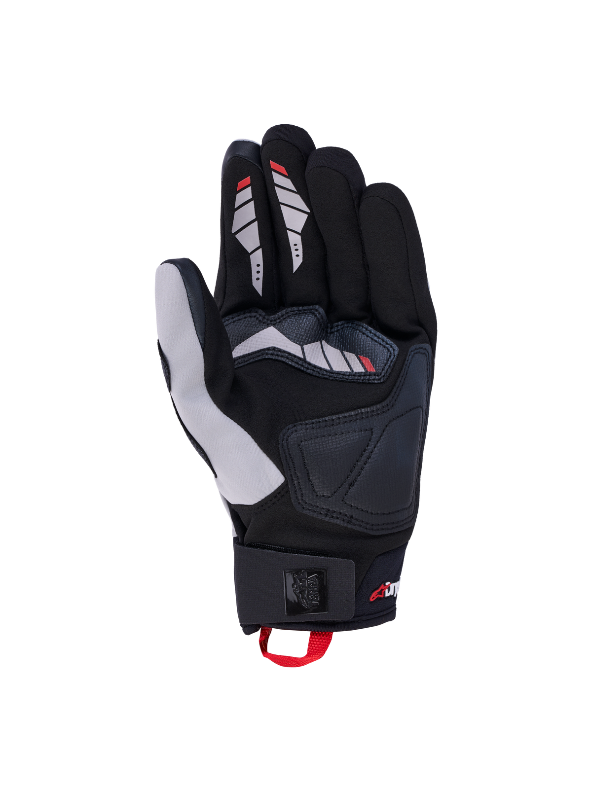 Alpinestars Maxdura Drystar handsker, all-terrain motorcykelhandsker i grå og sort, vandtætte dual-sport handsker med ruskindshåndflade og TPR-beskyttelse