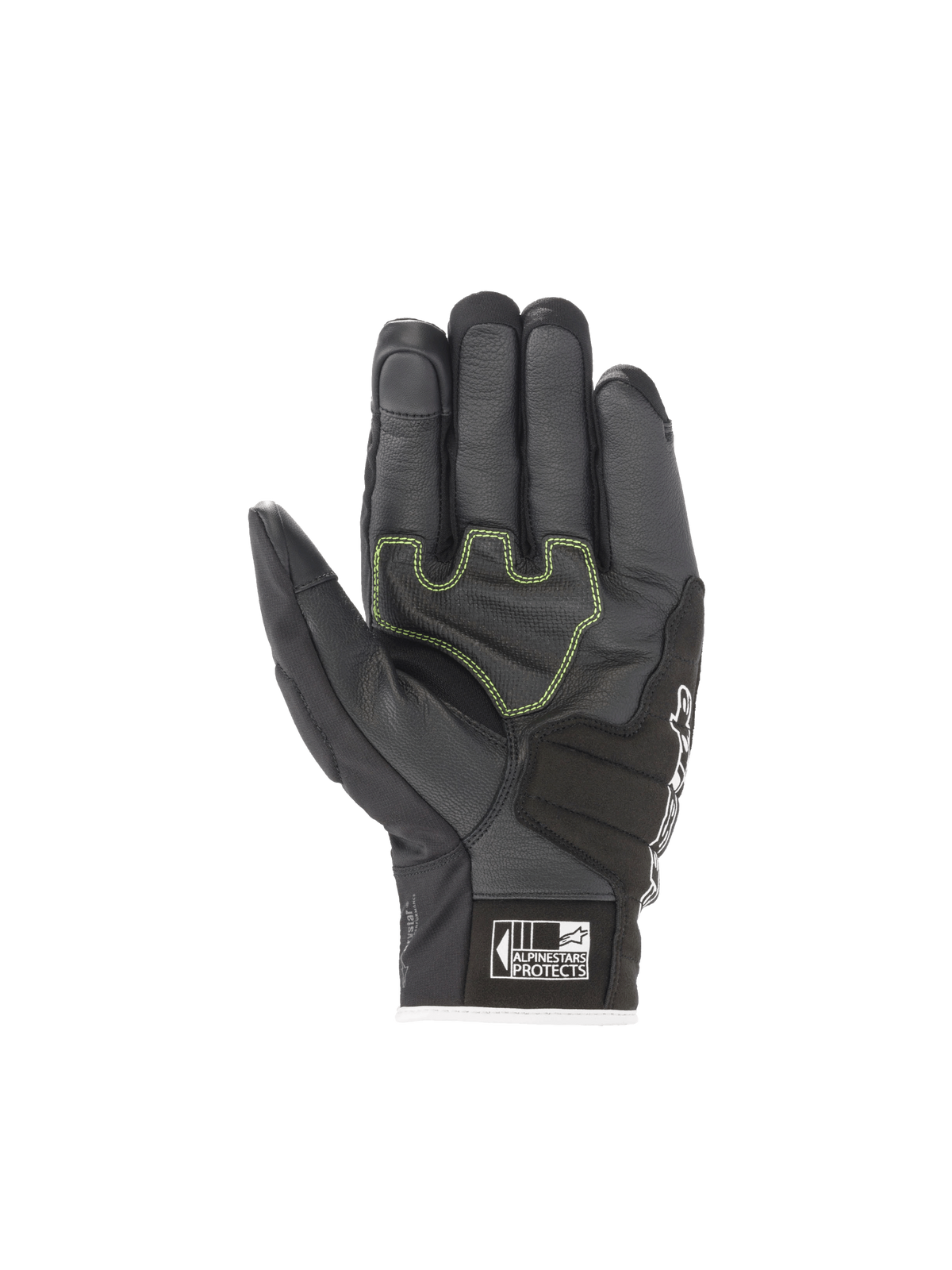 Alpinestars SMX Z Drystar® Handsker, vandtætte motorcykelracinghandsker, håndflade i sort gedelæder med fluo-detaljer