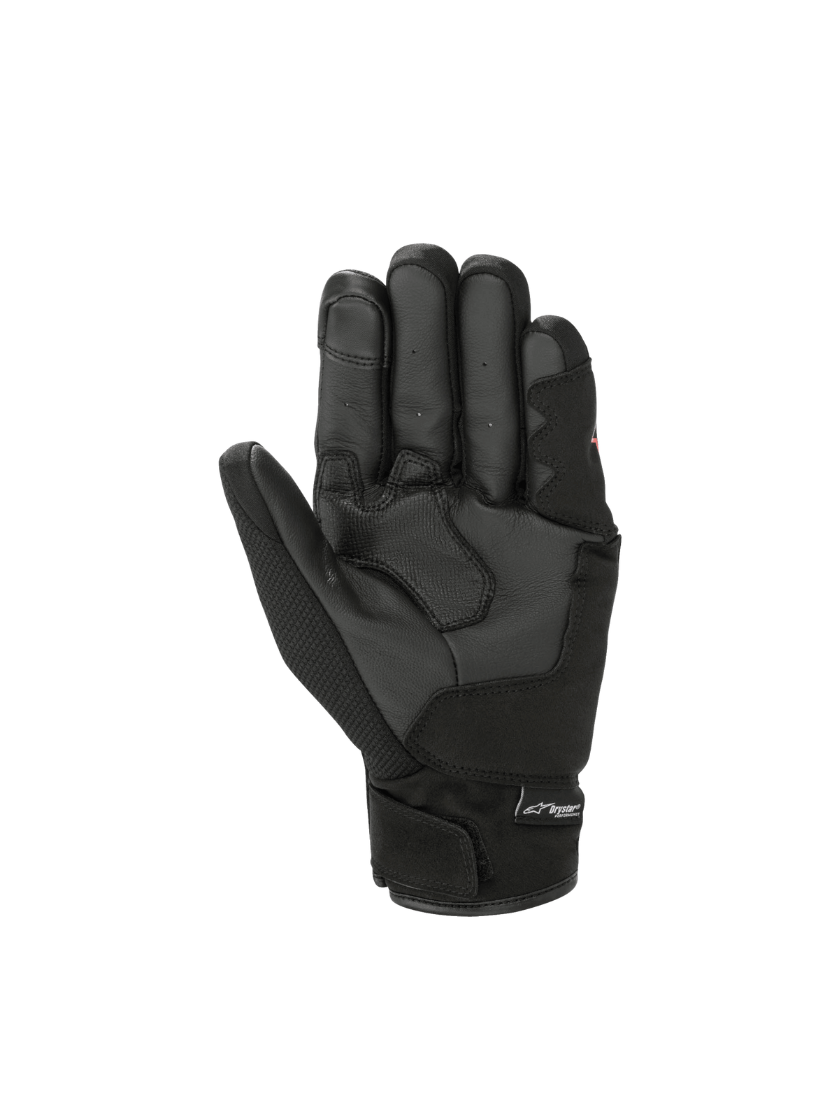 Alpinestars S-Max Drystar handsker, vandtætte motorcykelhandsker til herrer, sort, læderhåndflade og kort manchet.