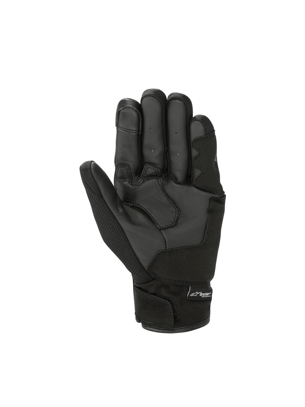 Alpinestars S-Max Drystar Gloves, waterproof motorcycle sport gloves, black and anthracite gray textile and leather.