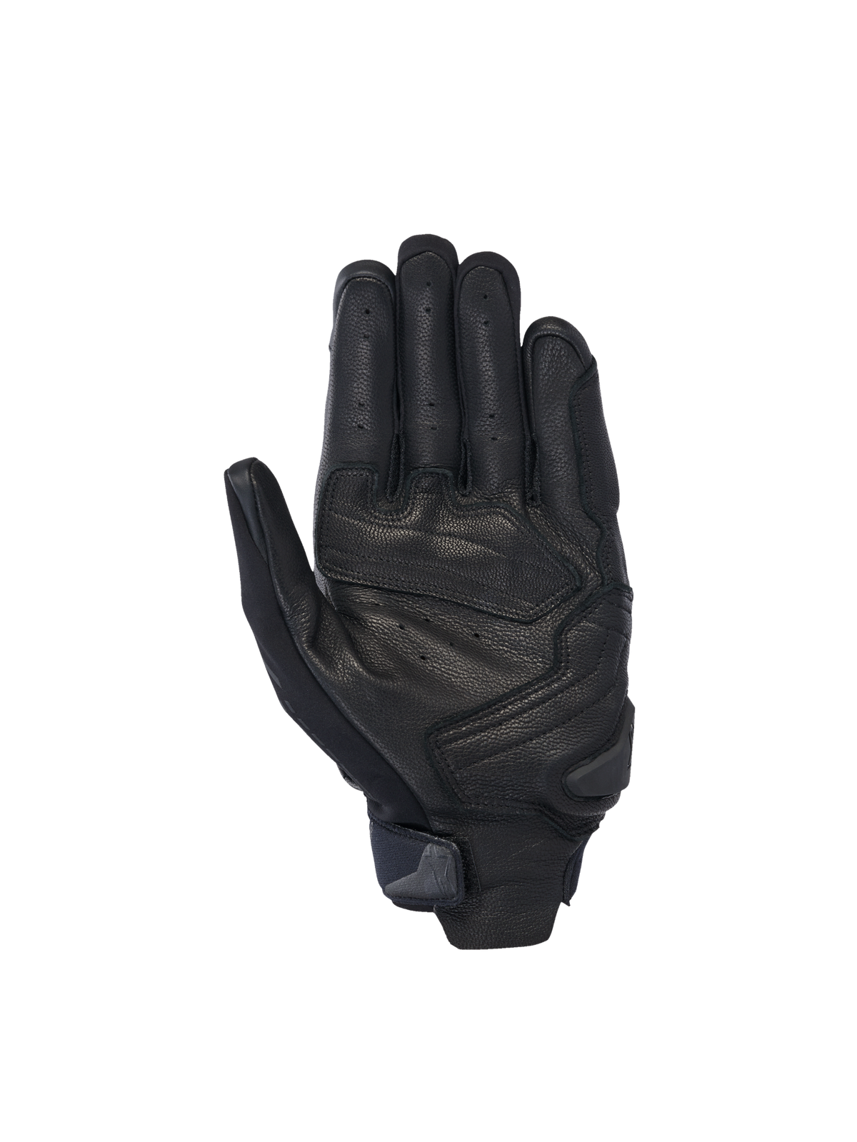 Alpinestars SP X 7 handsker, sorte motorcykelhandsker i perforeret læder med forstærket håndfladeslider til racing.