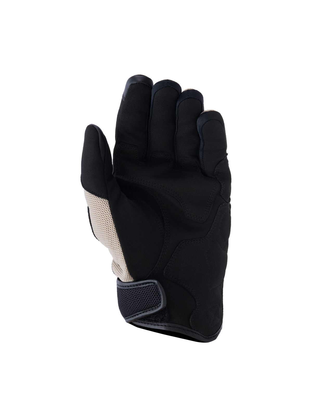 Alpinestars Ignite handsker, Aluminum Black, håndfladevisning af urbane motorcykelhandsker med forstærket syntetisk ruskindshåndflade, åndbare mesh-indsatser og velcro-lukning ved håndleddet