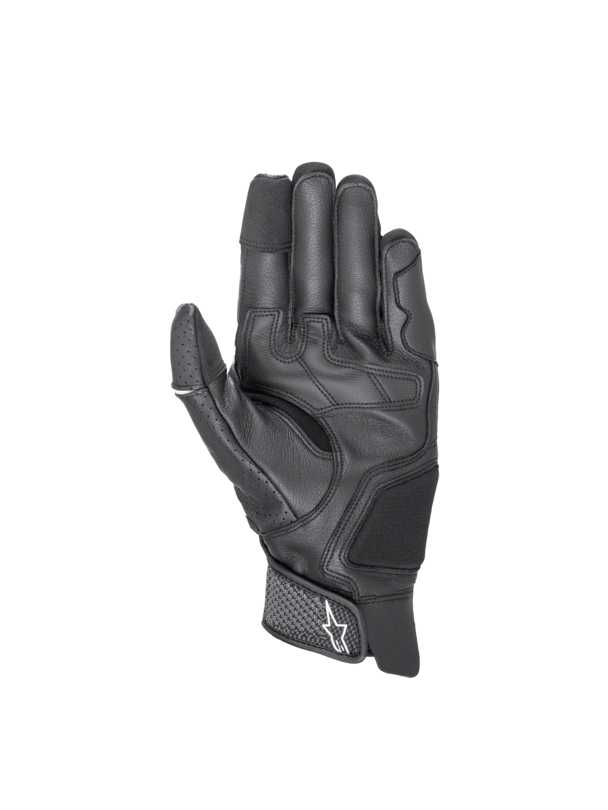 Alpinestars Morph Sport handsker, motorcykelhandsker i læder og tekstil, sort, touchscreen-kompatibel pegefinger.