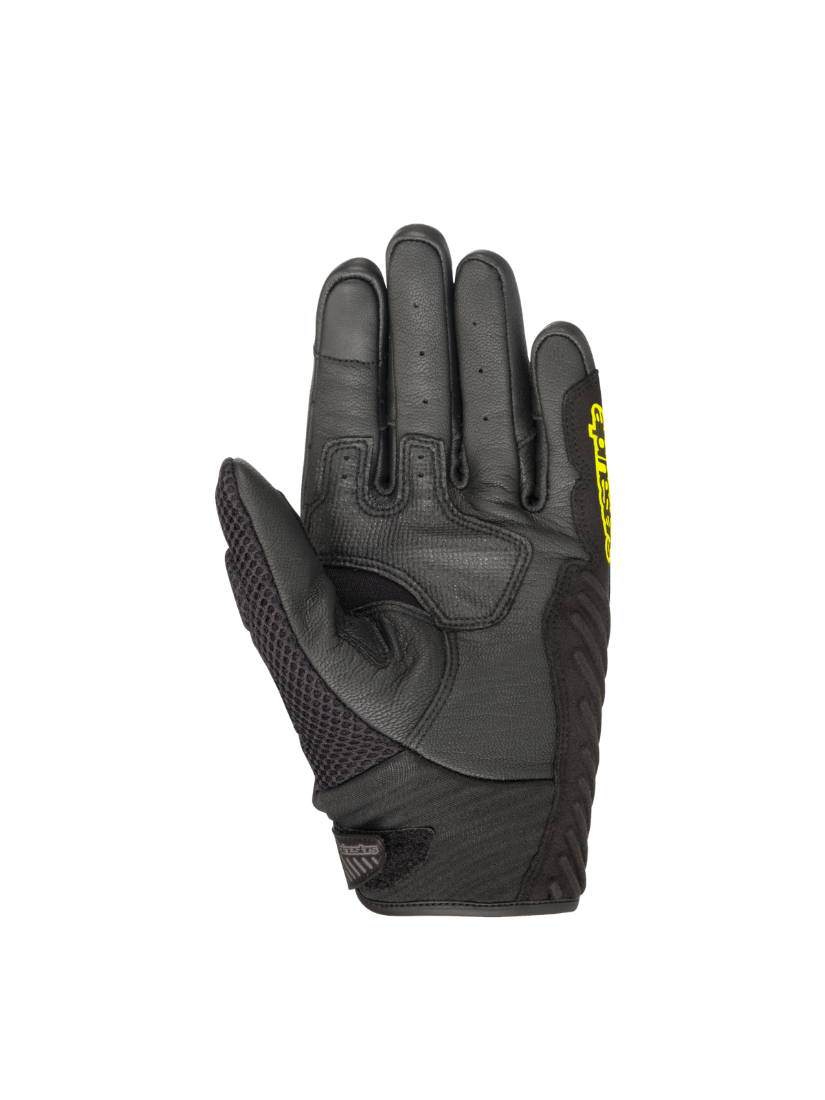 Alpinestars SMX-1 Air V2 handsker, motorcykelhandsker til herrer, sort og gul fluo, forstærket læderhåndflade og mesh.