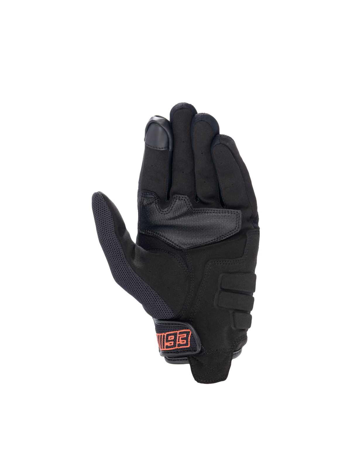 Alpinestars MM93 Losail V2 handsker, sort og rød fluo urban motorcykelhandske med syntetisk ruskindshåndflade.