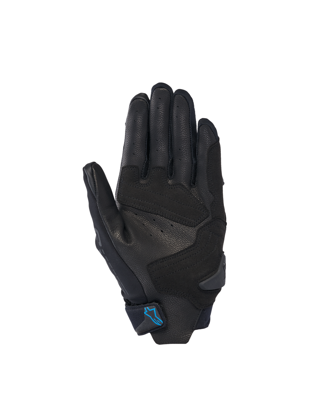 Alpinestars Stella SP X 3 handsker, motorcykelhandsker til damer, sort og blå, med perforeret læderhåndflade og syntetiske læderforstærkninger for optimalt greb.
