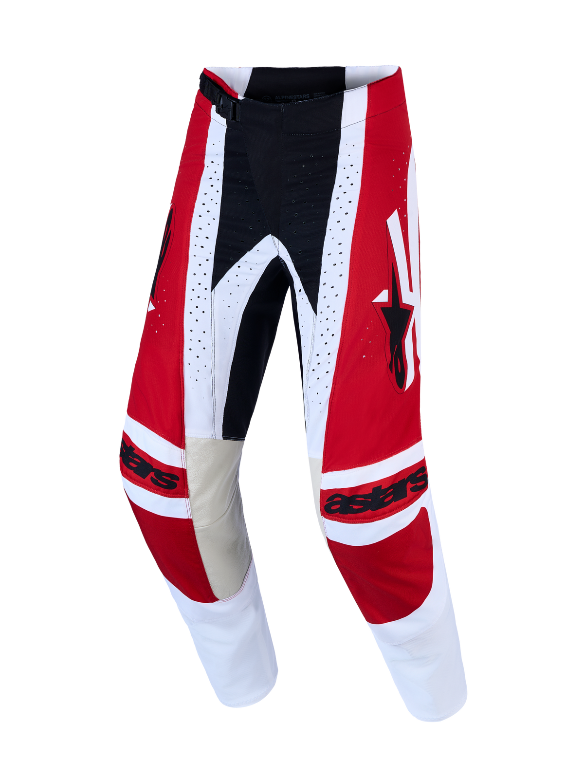 Alpinestars Techstar Maven bukser, herre-motocrossbukser, rød og hvid, slidstærk 600D polyfabric-konstruktion
