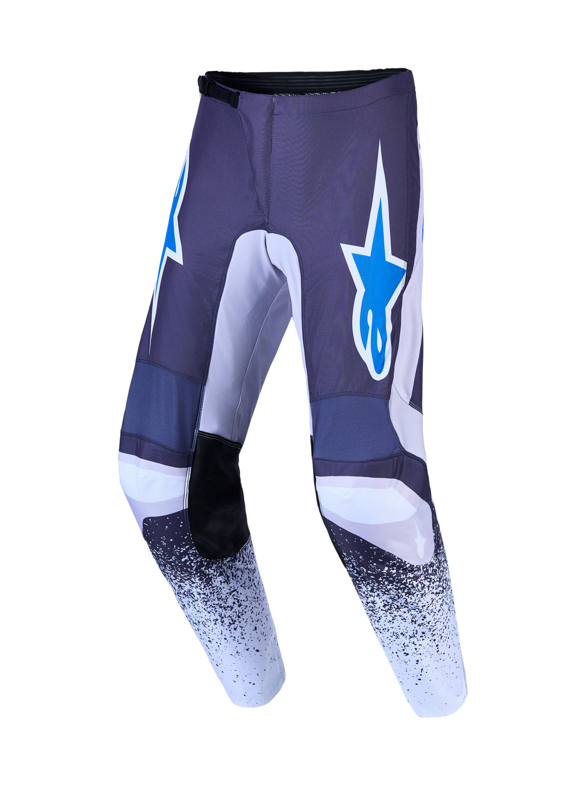 Alpinestars Fluid Drag bukser, herre-motocrossbukser, grå og blå, forstærket polyfabric med stjernelogo-grafik