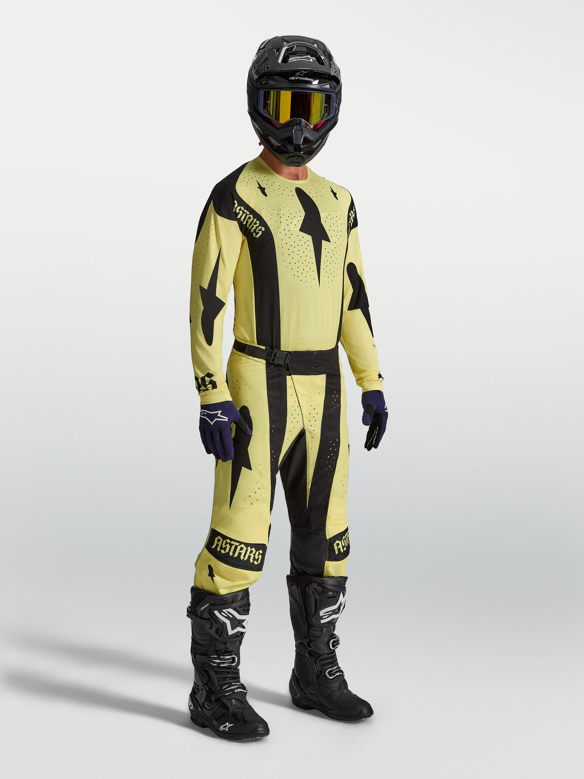 Alpinestars Techstar Atrox bukser og udstyrssæt, motocross-racersæt til herre, gul og sort, holdbar strækkonstruktion