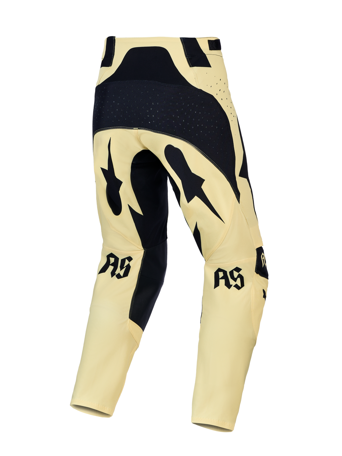 Alpinestars Techstar Atrox Bukser, motocrossbukser til herre, gul og sort, set bagfra med forstærket sæde og strækbar ripstop til off-road.