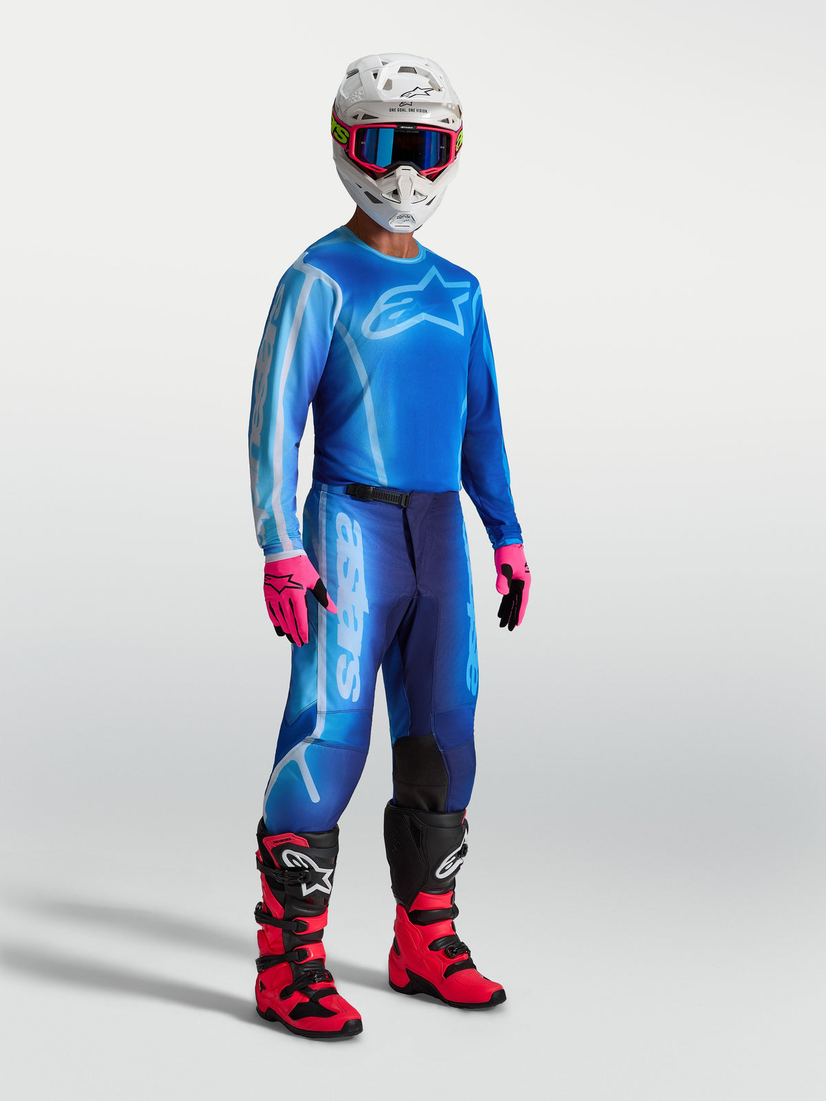 Alpinestars Fluid Kepler bukser, motocrossbukser til herrer, blå, slidstærkt 600D polyfabric med ergonomisk forformede ben.