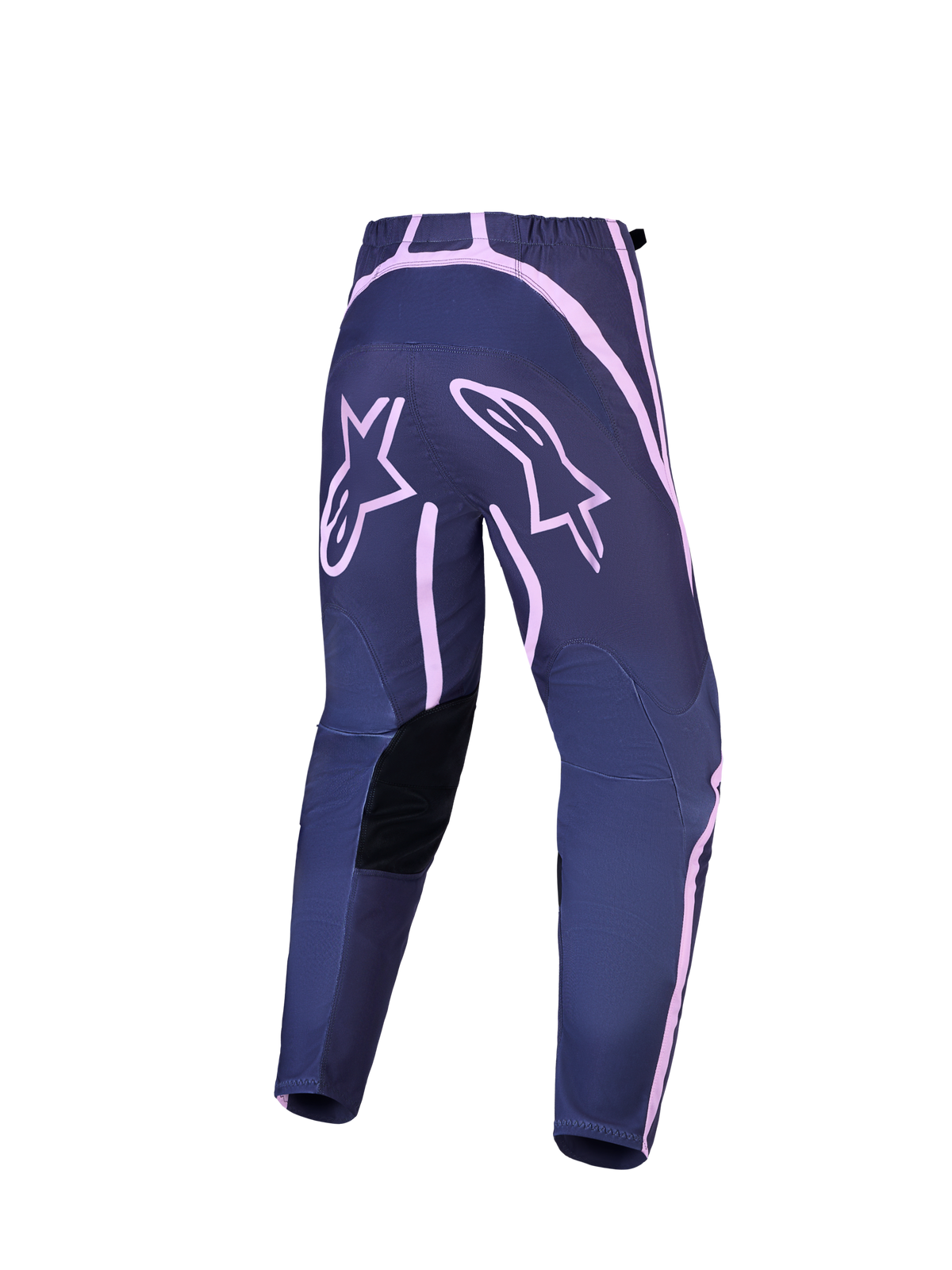 Alpinestars Stella Fluid Apex V2 dame-motocrossbukser, grå og pink, set bagfra med forstærkede sædepaneler