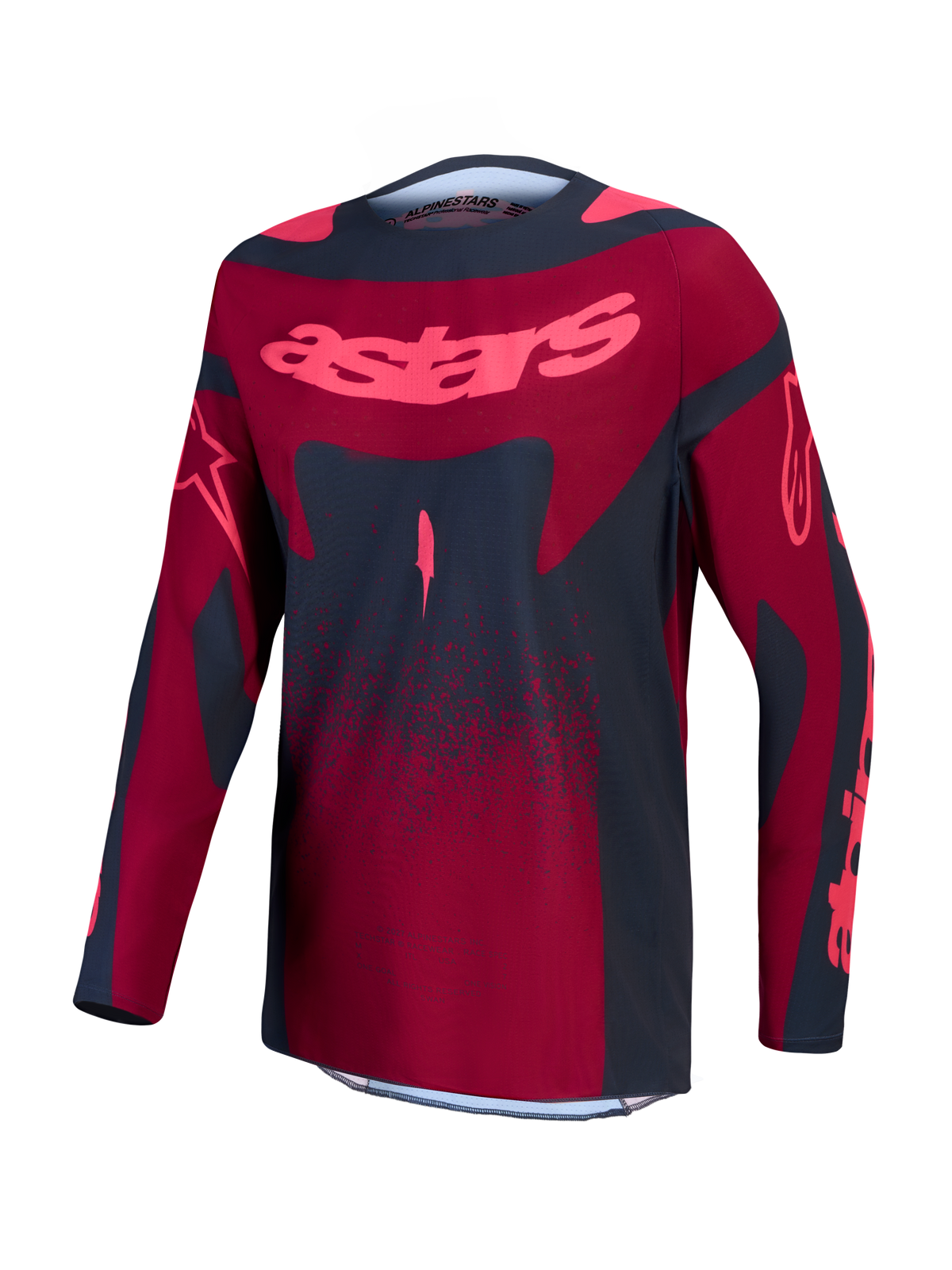 Alpinestars Stella Techstar Swan trøje, motocrosstrøje til kvinder, rød og mørkegrå, fugttransporterende strækstof