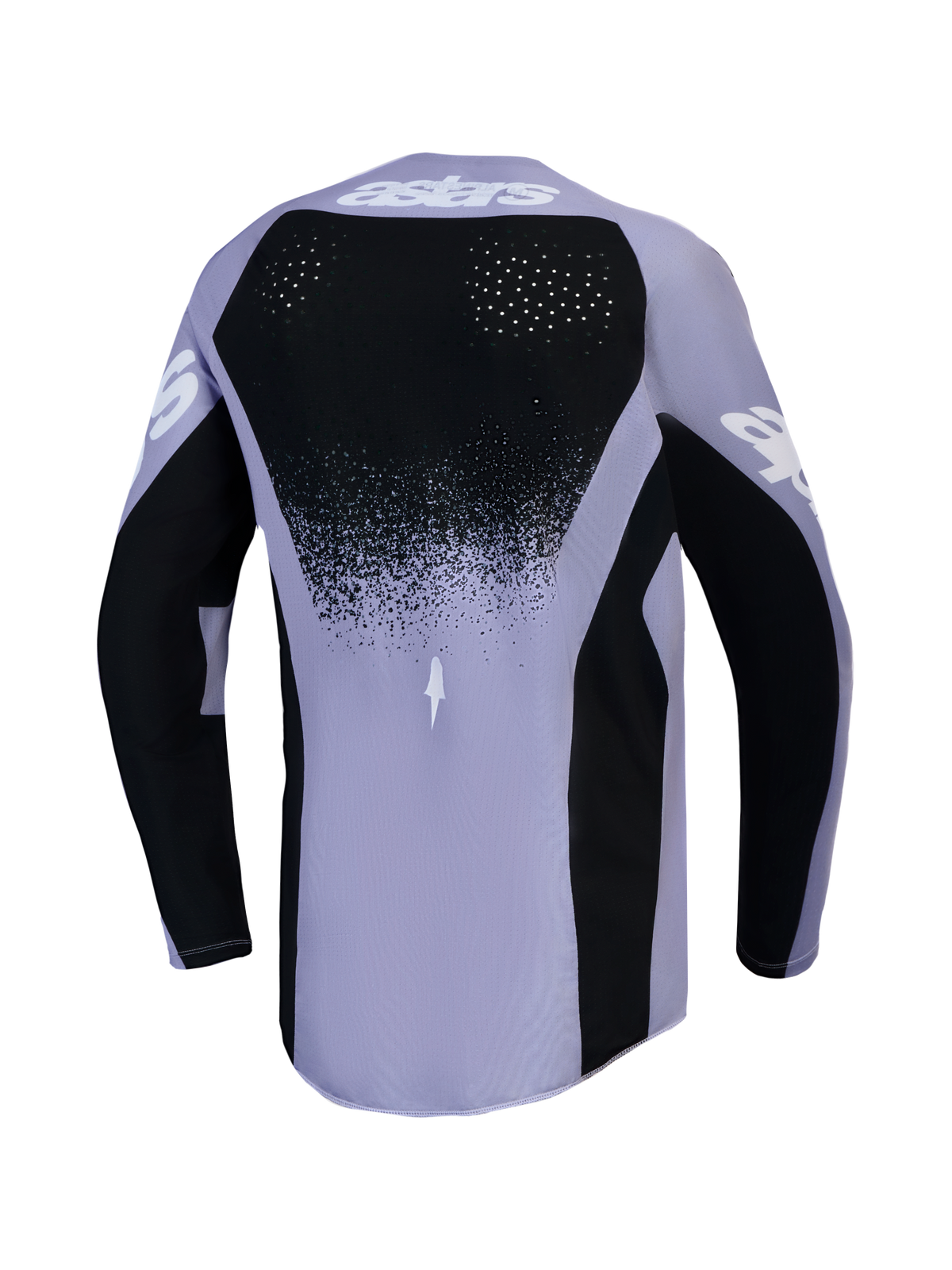 Alpinestars Stella Techstar Swan motocrosstrøje til kvinder, lys lilla og sort, med laserskårne ventilationshuller.