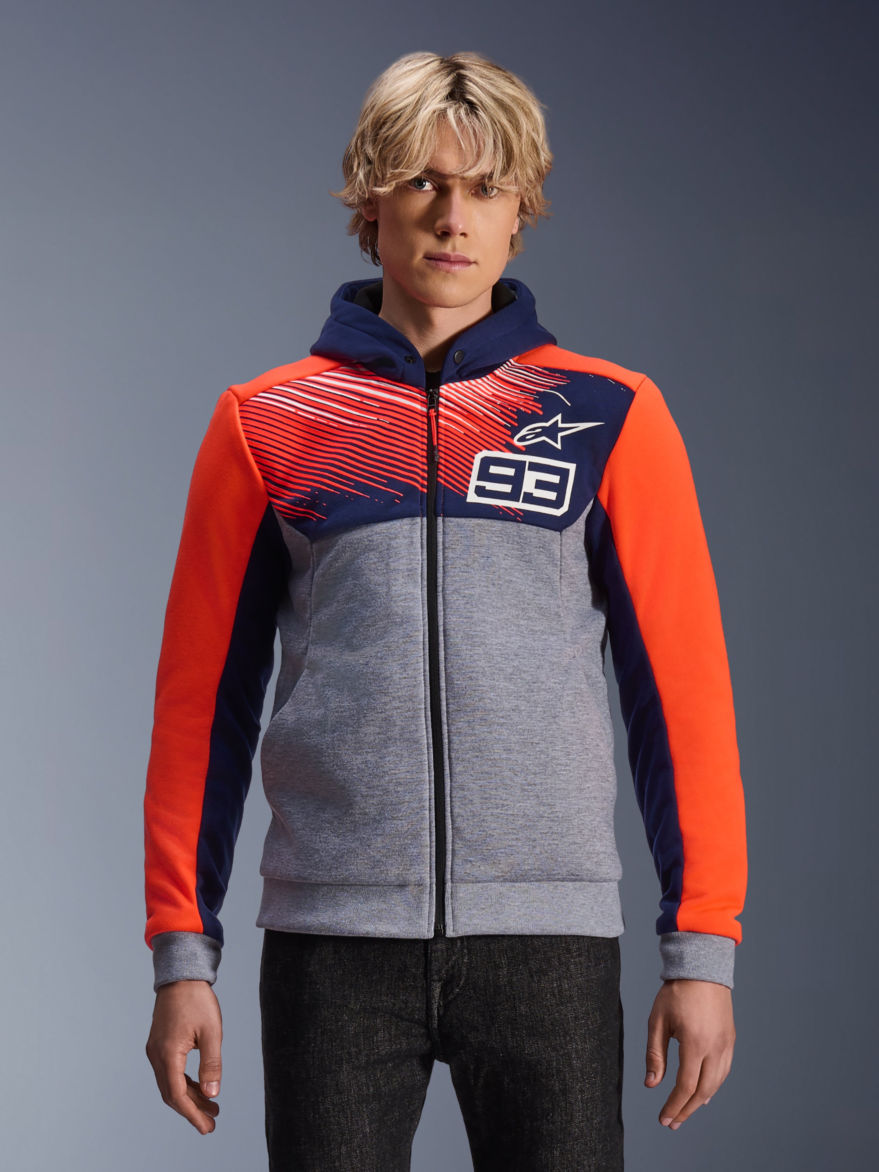 MM93 Chrome V2 Sport - Blue Motorcycle Jacket | Alpinestars®