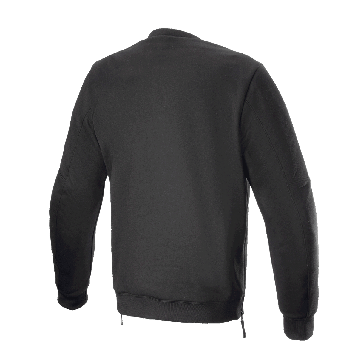 Alpinestars FQ20 Legit Crew Fleece, motorcykel-fleece, sort, set bagfra, med ribstrikket taljekant med lynlåse i siderne og et afslappet urbant design