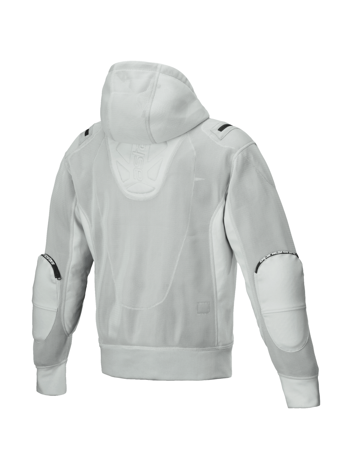 Alpinestars Moflow Air Tech hættetrøje, grå ventileret meshmotorcykeljakke til herrer, Tech-Air Ready, urban stil, bagfra.