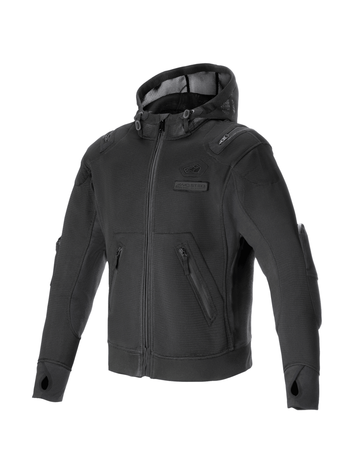 Alpinestars Moflow Air Tech hættetrøje, sort herre-motorcykeljakke i mesh, Tech-Air® klar med Nucleon Flex Plus beskyttelse.