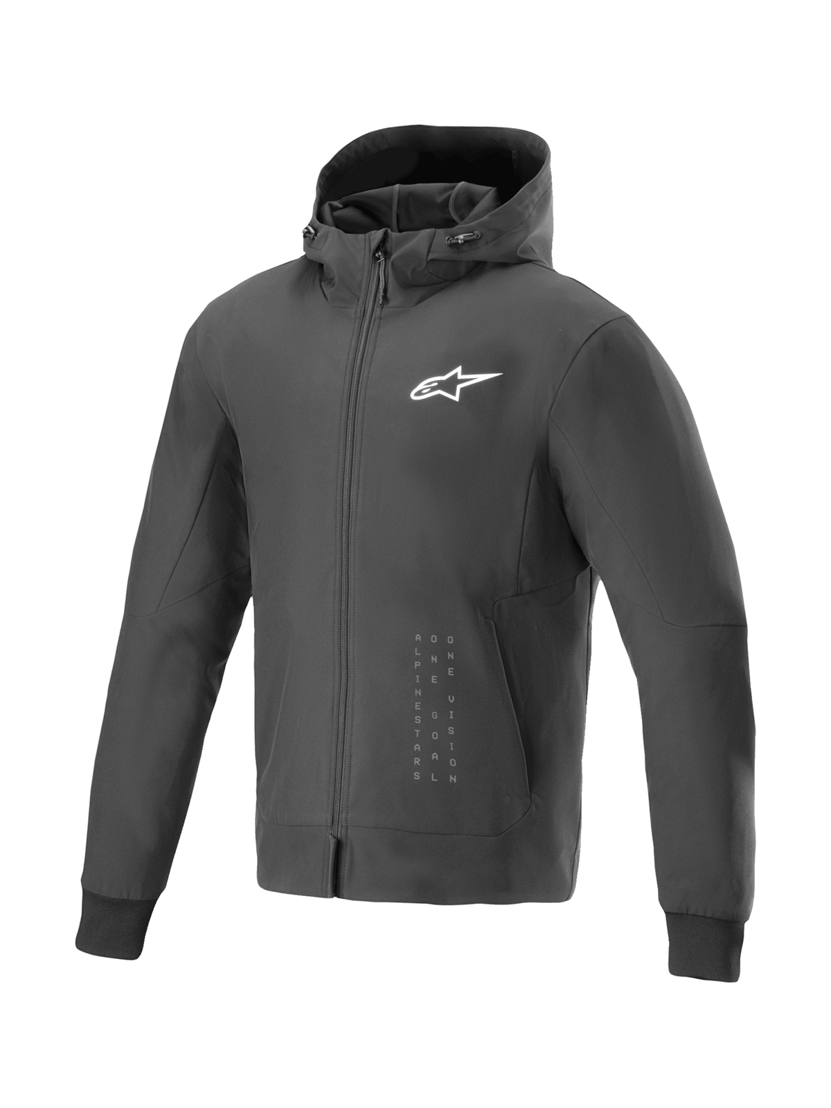 Alpinestars Radium Tech hættetrøje, vindtæt urban motorcykeljakke til herrer, sort og hvid, 3L tekstil, Tech-Air Ready.