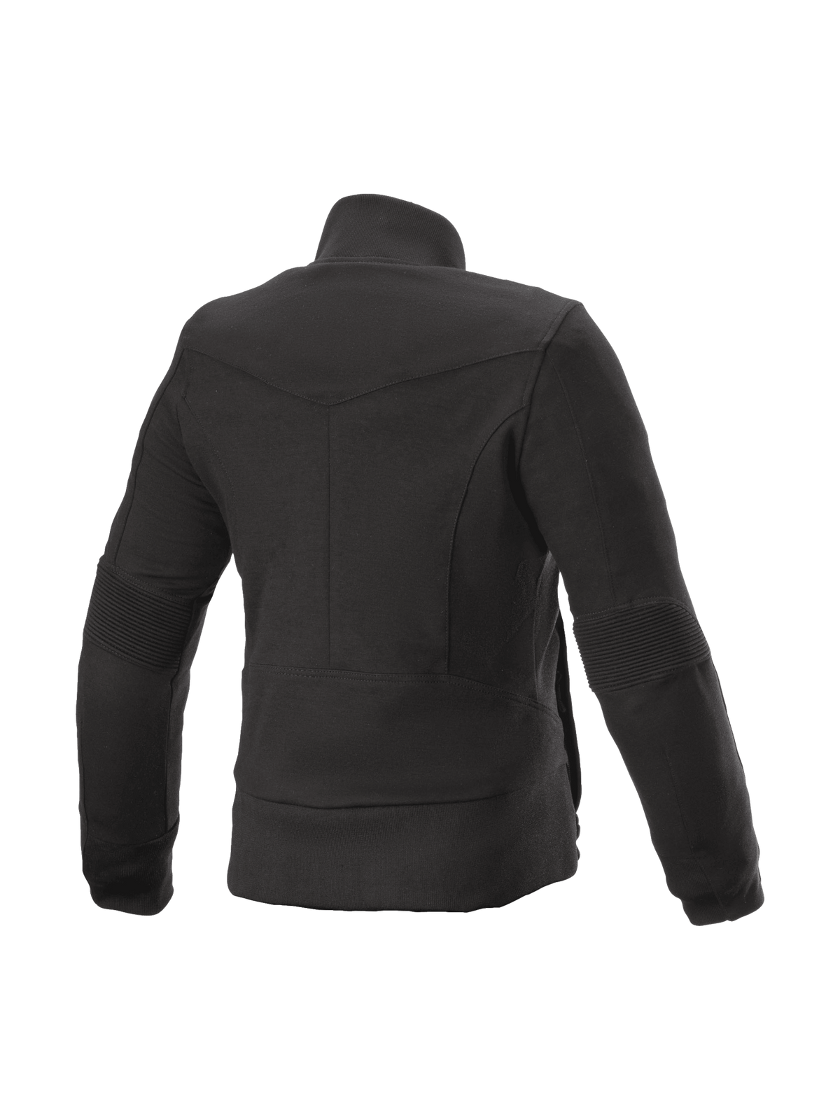 Alpinestars Banshee Fleece dame-motorcykeljakke i tekstil, sort, med Kevlar-beskyttelse og ribdetaljer, set bagfra