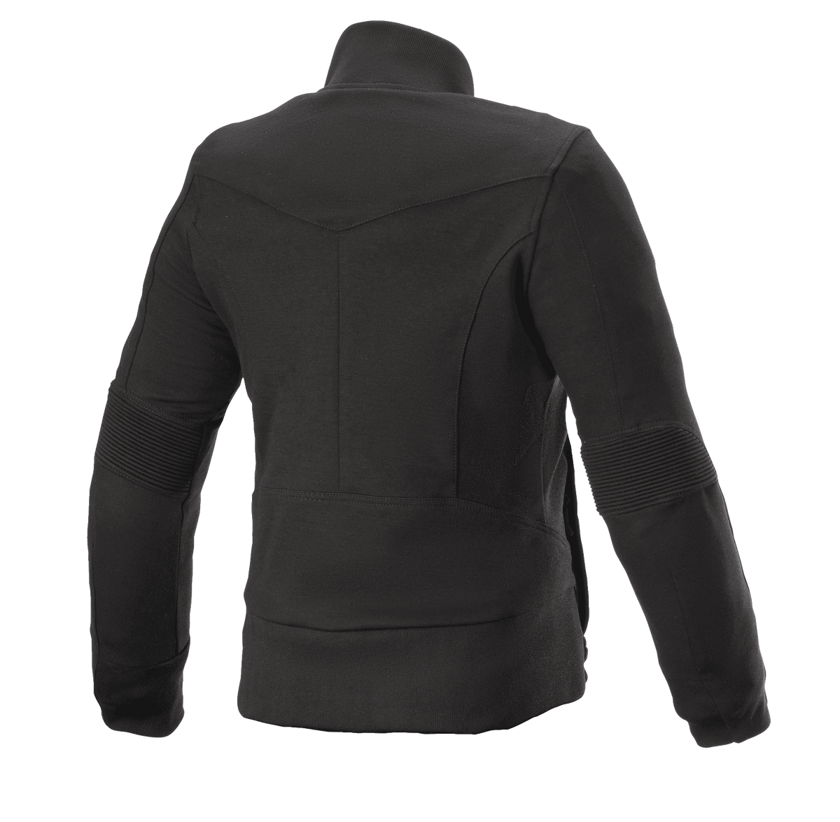 Alpinestars Women's Banshee Fleece, Women's Motorcycle Jacket, Black, rear view, casual fleece construction with ribbed elbow panels and bottom hem, anatomically profiled design