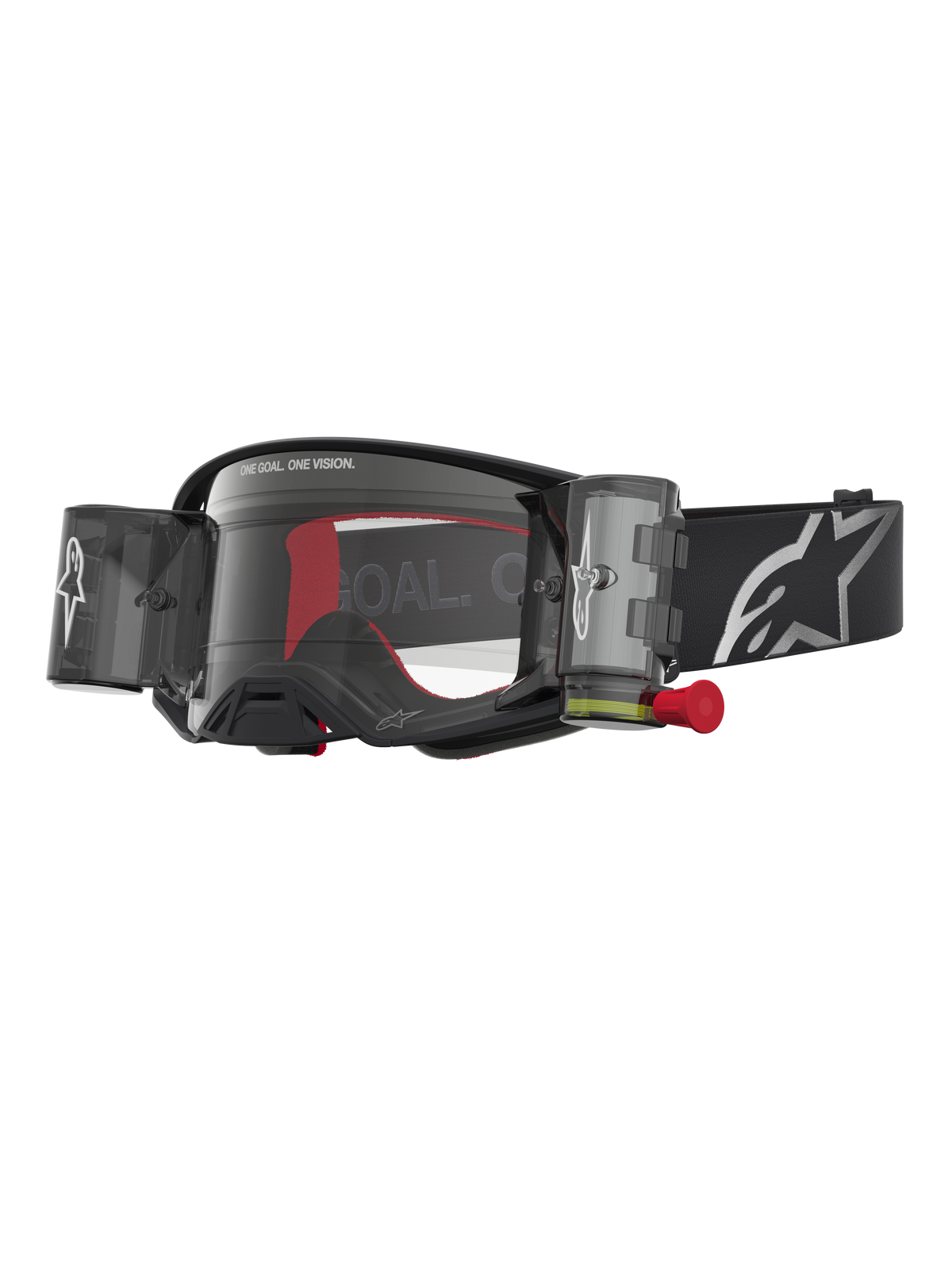 Alpinestars Supertech Firma Roll Off Goggles, motocross-goggles, sort og sølv, klar linse og integreret roll off-system.