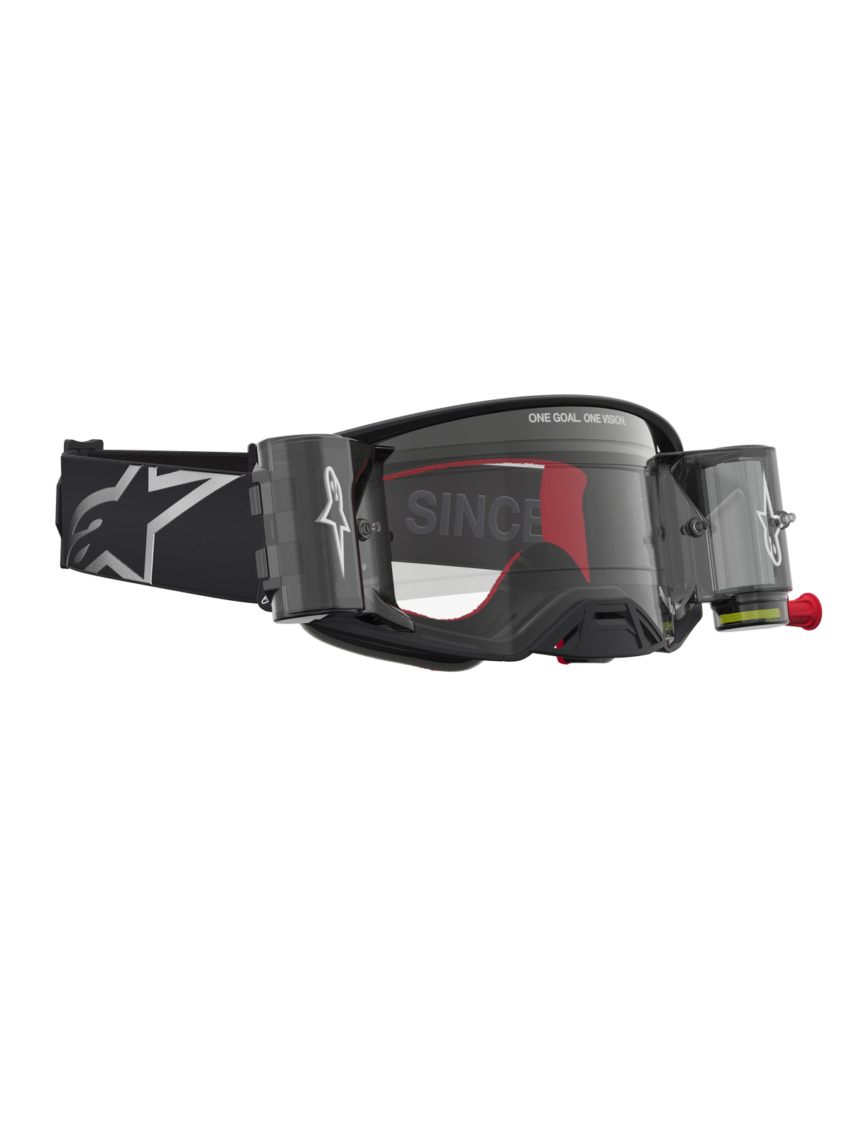 Alpinestars Supertech Firma Roll off Goggles, sort og sølv motocross Goggles med klart roll off system til off-road.