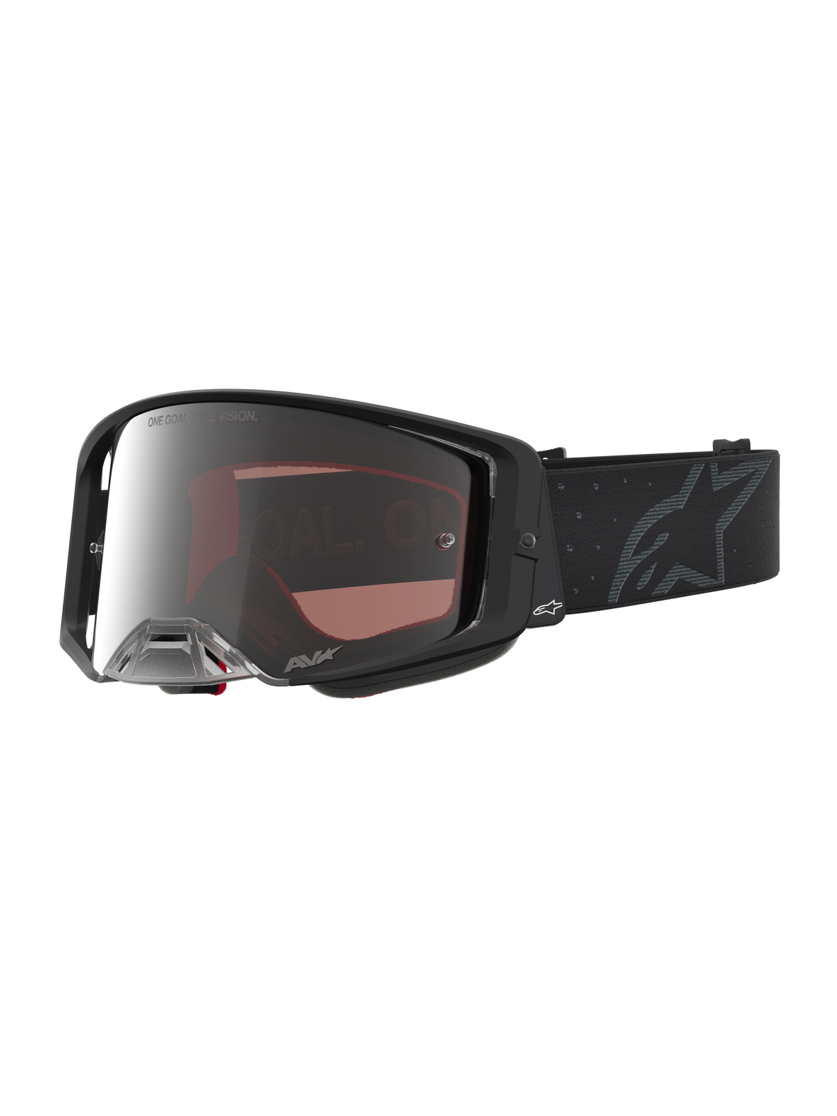 Alpinestars Supertech Cloak Goggles, unisex motocrossgoggles, sort og spejlsølv, højkvalitets polycarbonatlinse.