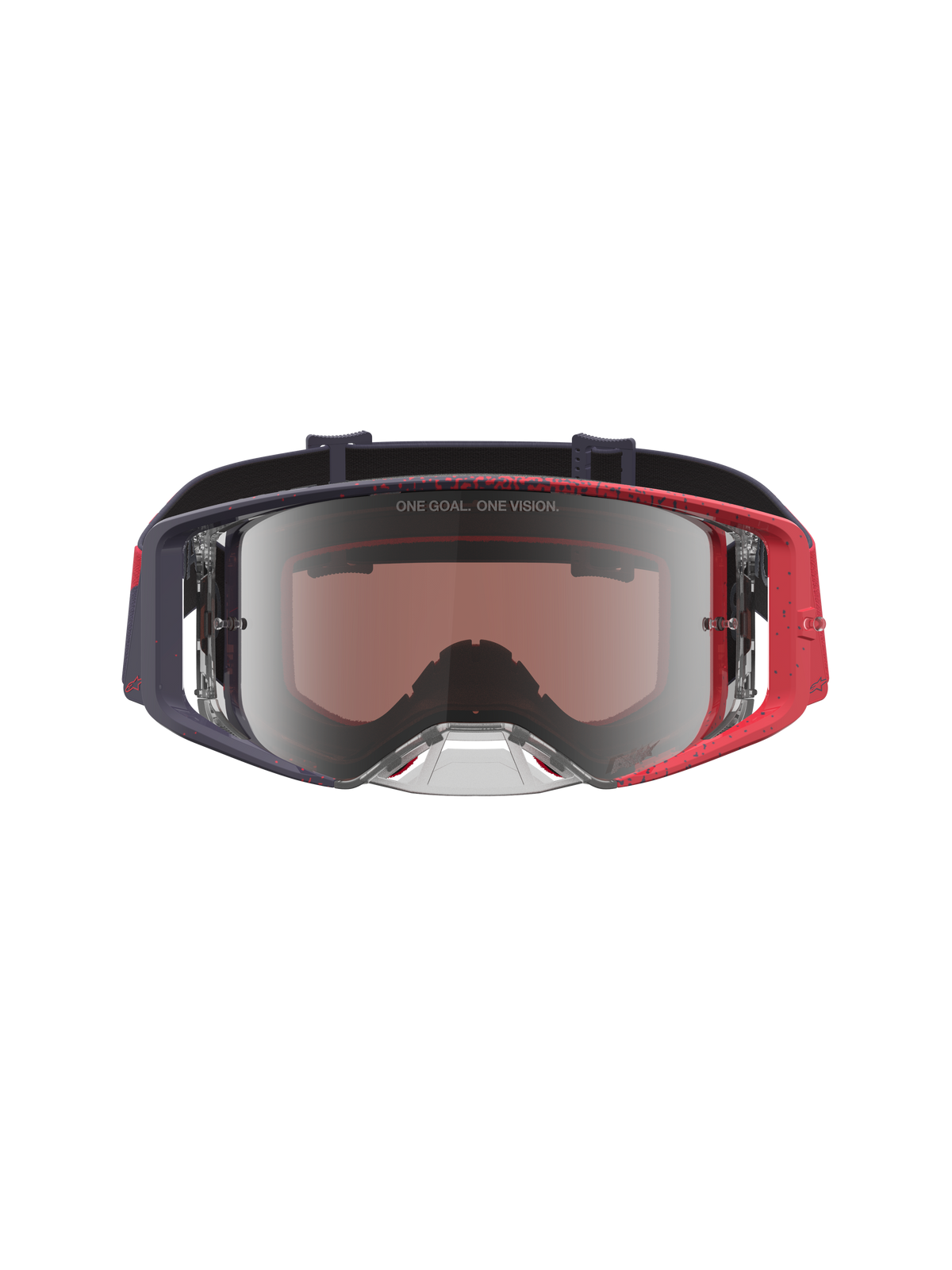 Alpinestars Supertech Hiten goggles, motocrossbriller i sort og rød med Mirror Silver linse til off-road ydeevne.