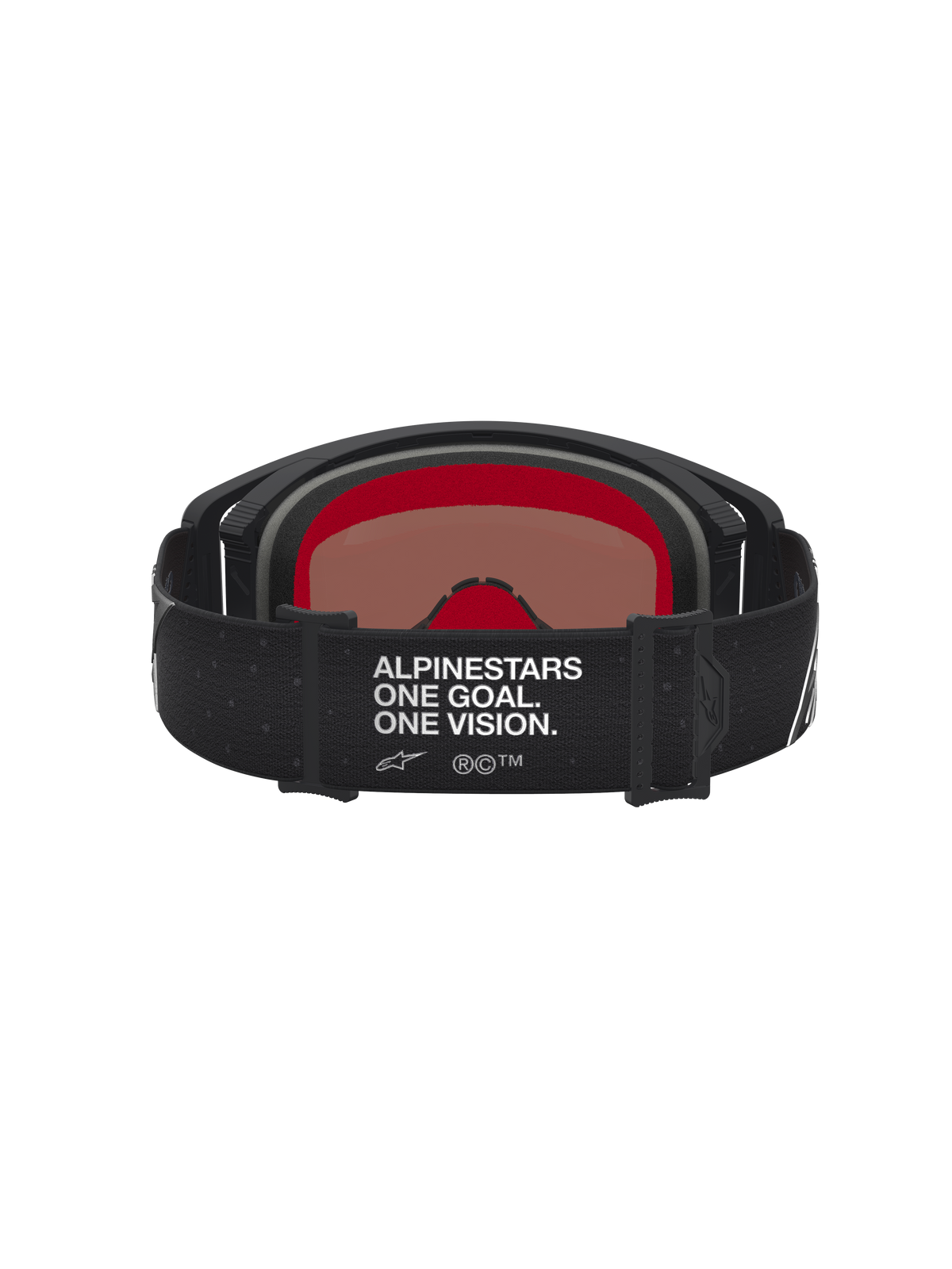 Alpinestars Supertech Vesta Goggles, sorte motocrossbriller med sølv spejllinse og en bred, justerbar rem.