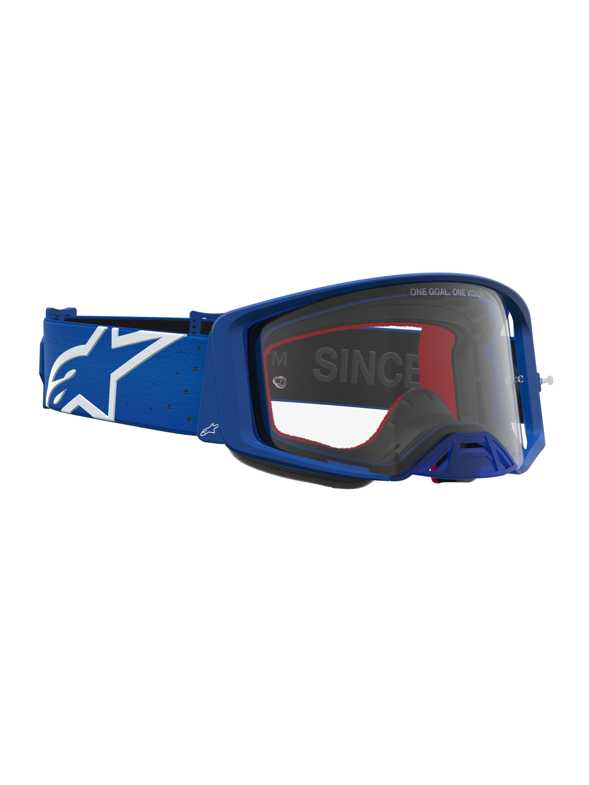 Alpinestars Supertech Vesta Goggles, motocross-goggles, blå og hvid, klar linse, mesterskabsbevist rammedesign til off-road og supercross