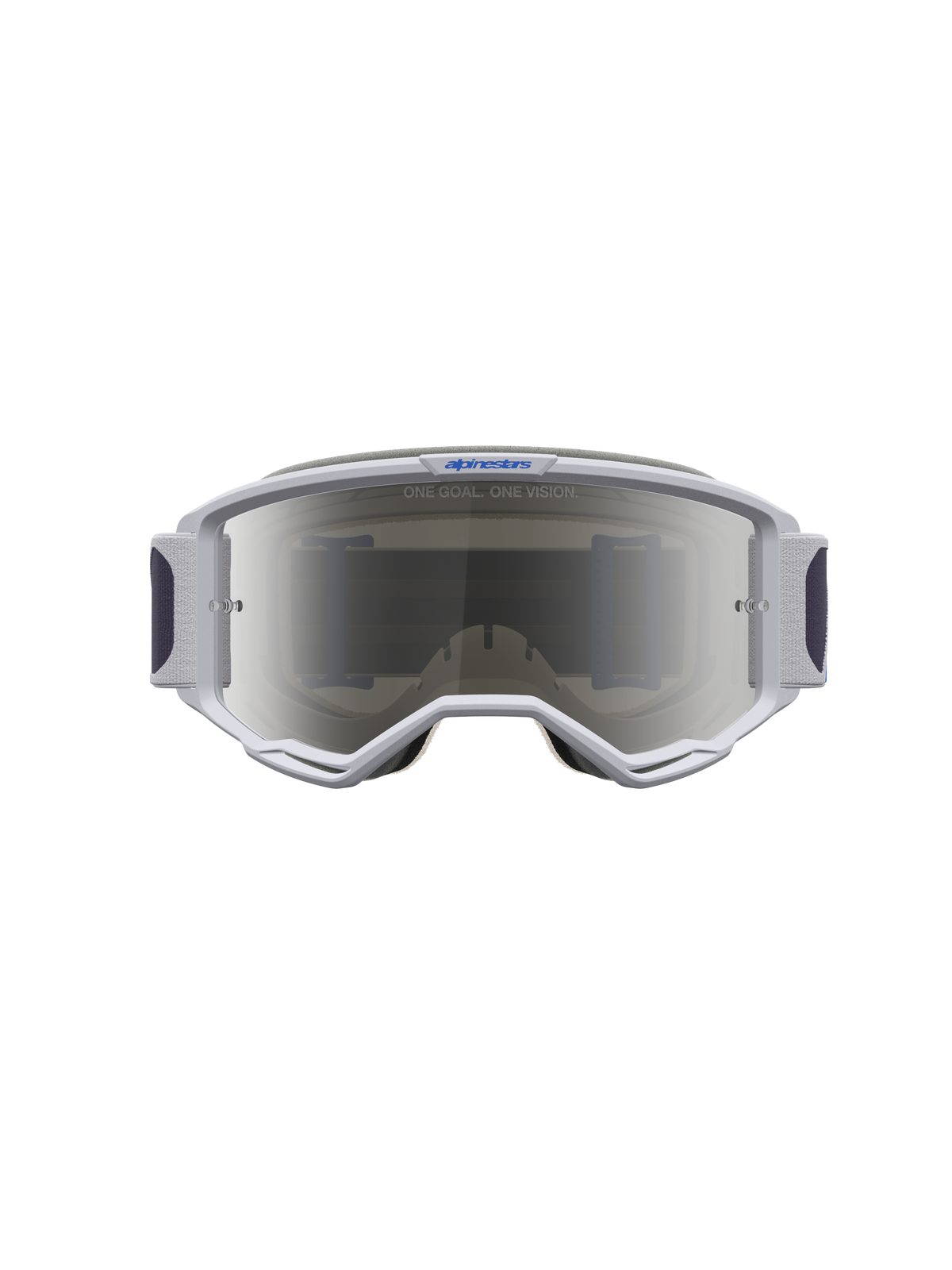 Alpinestars Vision 5 Drag goggles, motocross-goggles, lys lilla og blå, sølvspejllinse og RAM-AIR ventilation