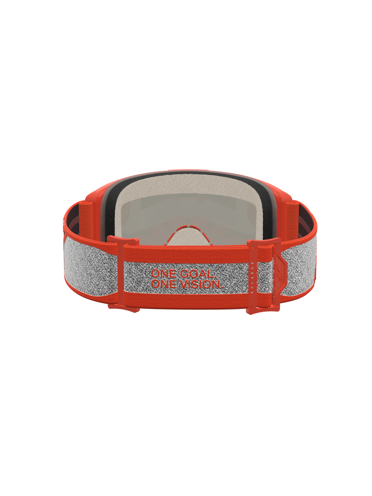 Alpinestars Vision 5 Rora Motocross Goggles, Orange and Silver strap with "One Goal. One Vision." motto and plush foam.
