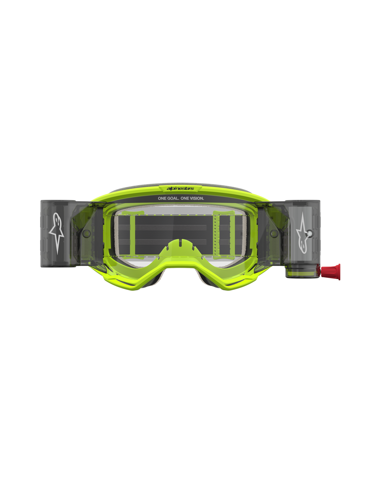 Alpinestars Vision 5 Rora Roll Off goggles, motocrossgoggles til terrænkørsel, gul fluo og sort, klart linsesystem med integreret roll-off-funktion.