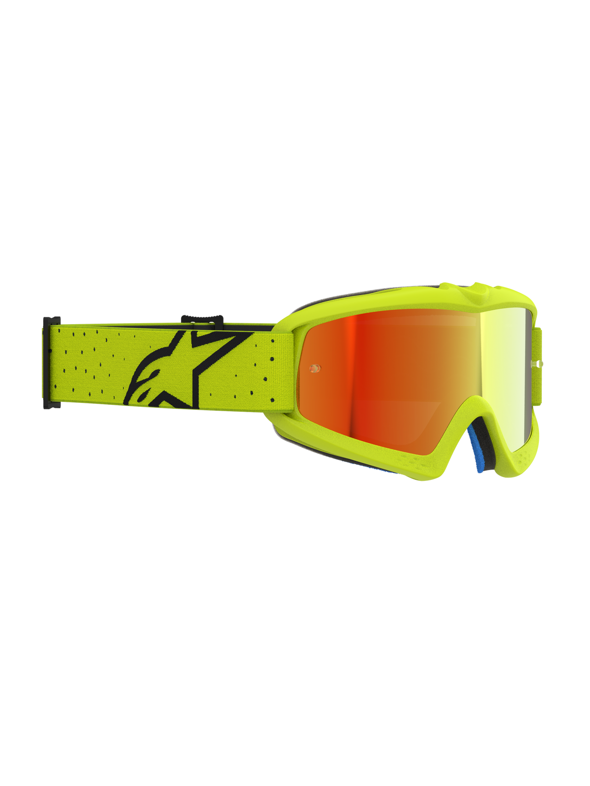 Alpinestars Vision Vesta Goggles Ungdom, motocross-goggles, gul fluo med rødt spejlglas, anti-dug linse og justerbar rem