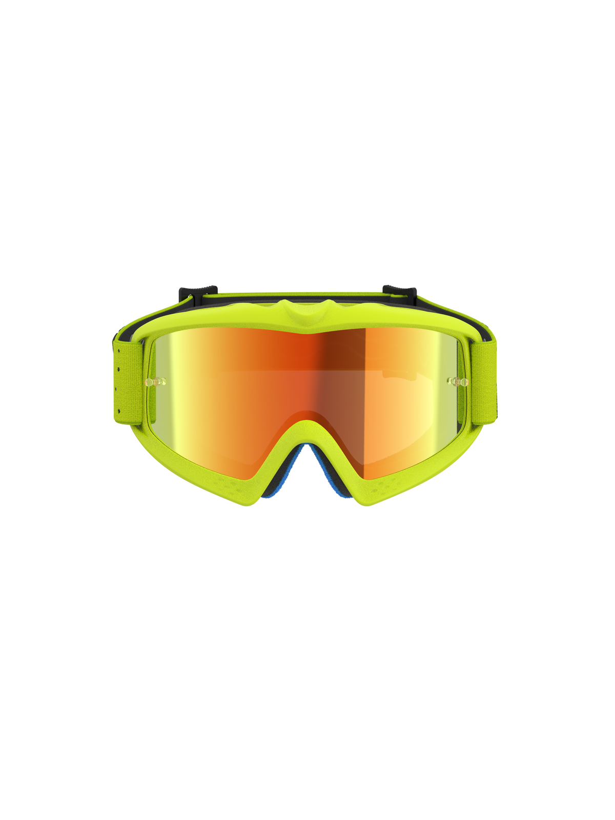 Alpinestars Vision Vesta Goggles Ungdom i gul fluo med rød anti-dug spejllinse til motocross.