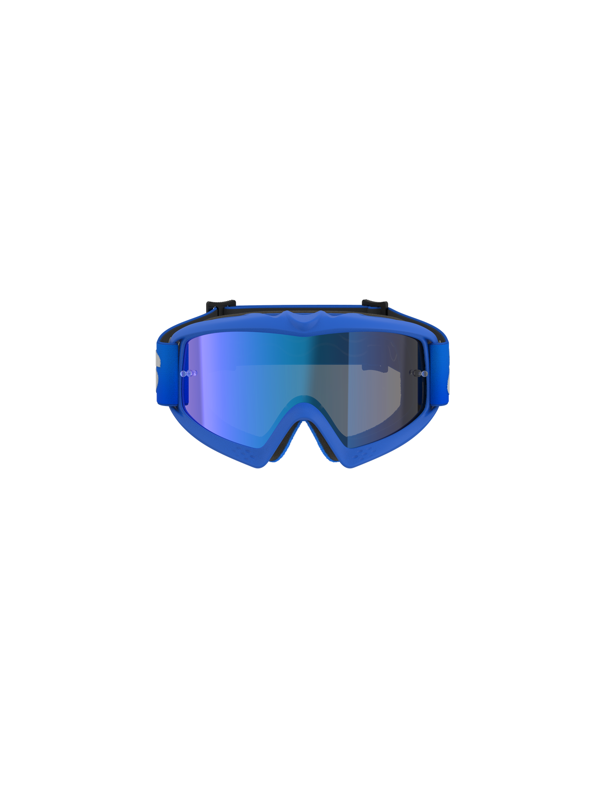 Alpinestars Vision Youth Blaze Goggles, motocross-briller, Blue Mirror Blue, med en blå spejllinse og fleksibel blå ramme, performance-briller til unge off-road-kørere