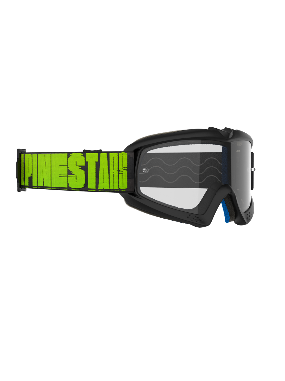 Alpinestars Vision Youth Hollow goggles, motocross-briller, koksgrå og fluorescerende gul, klar linse, sort rem med markant fluorescerende gul Alpinestars-branding, højtydende beskyttelsesbriller til unge ryttere
