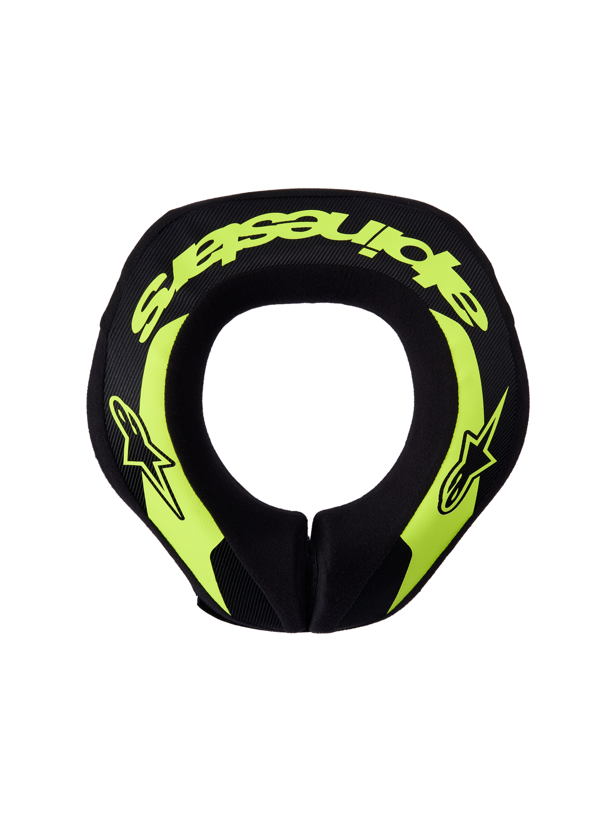 Alpinestars Youth Sequence Neck Roll, kids' motocross neck protector, ergonomic yellow fluo and black protective padding.