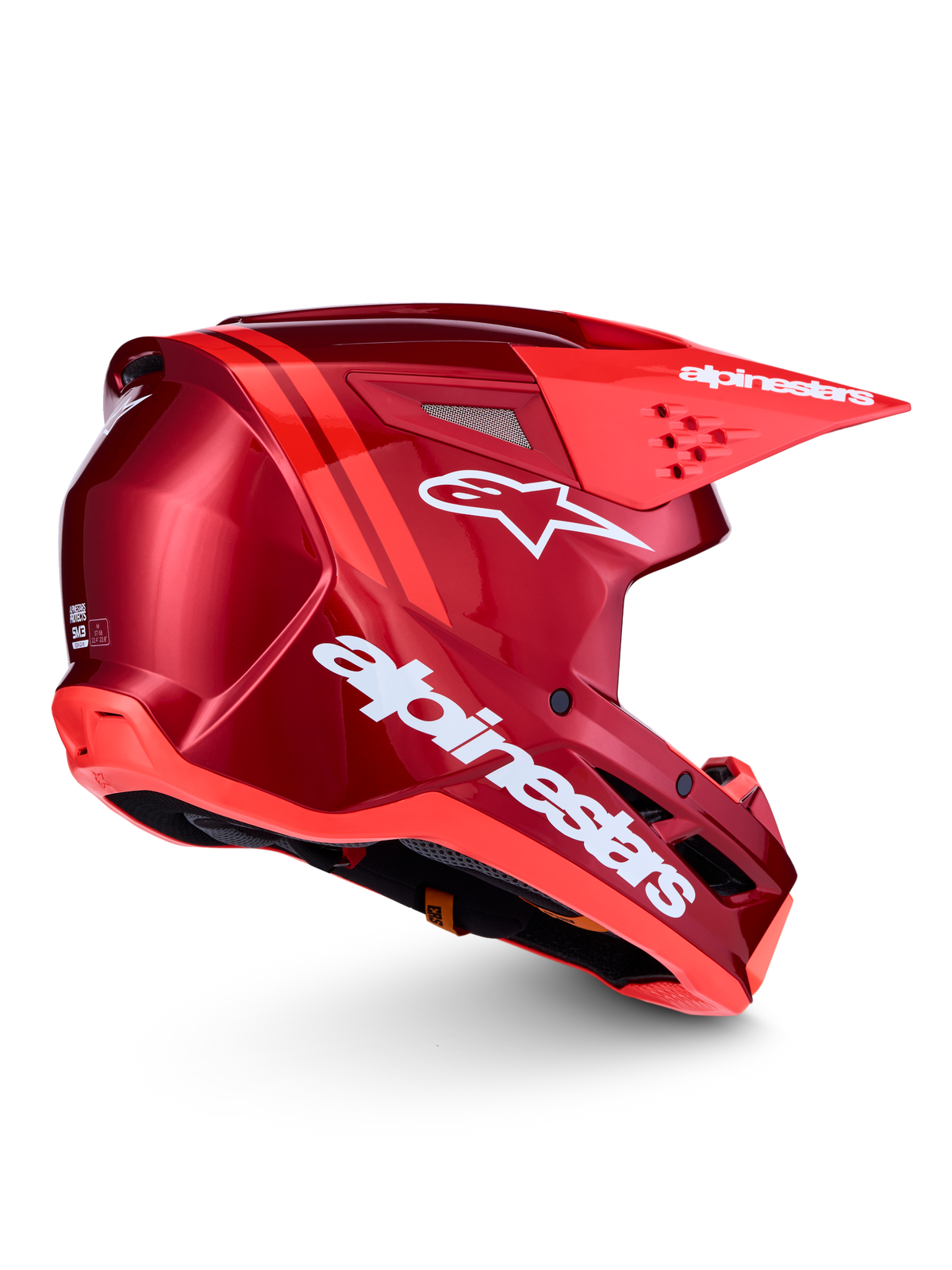 Alpinestars SM3 Radium hjelm, rød og hvid motocrosshjelm til terrænkørsel, ECE 22.06 certificeret med termo-injiceret skal.