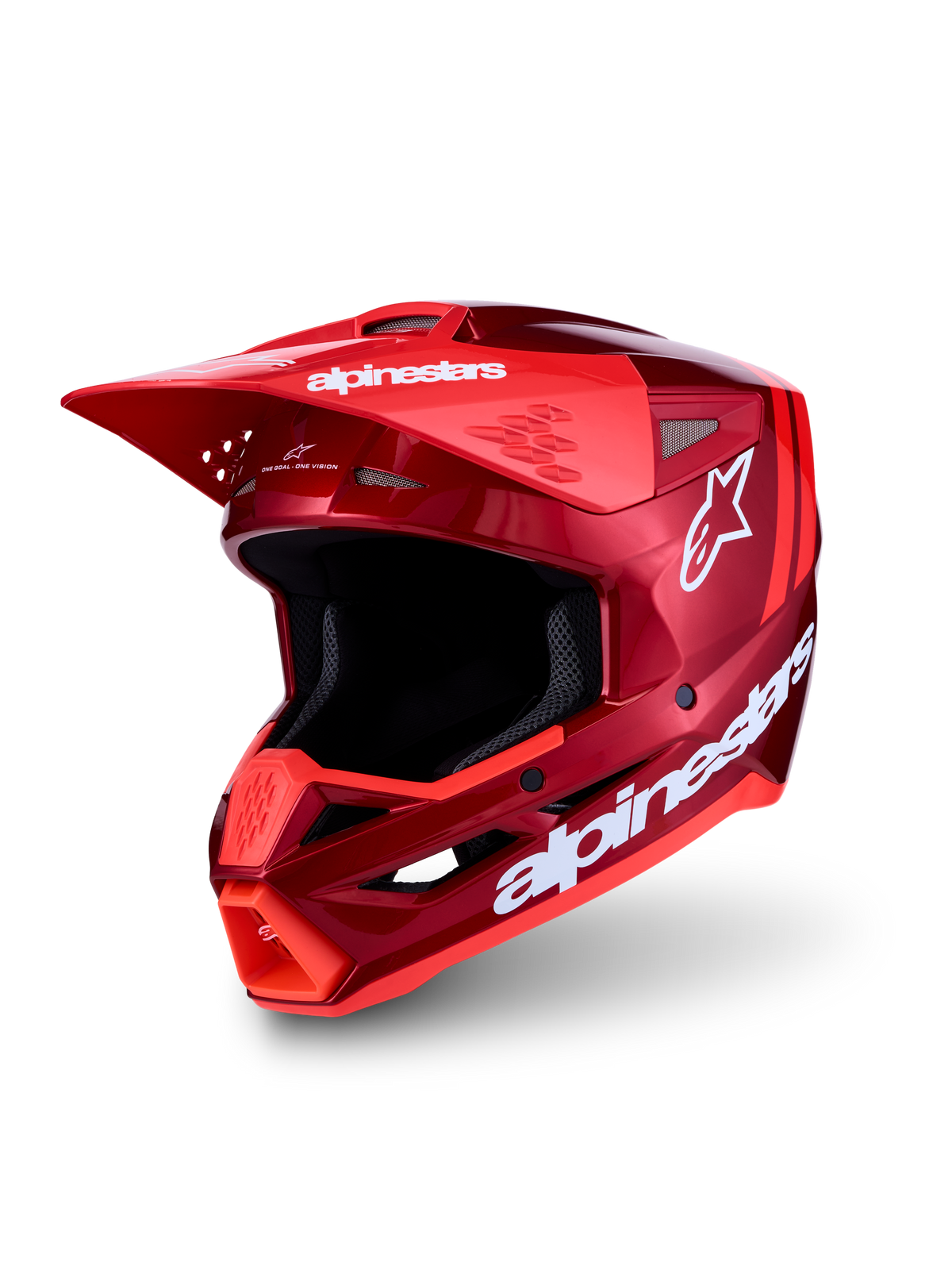 Alpinestars SM3 Radium hjelm ECE06, rød og hvid motocrosshjelm med termo-injiceret skal til off-road og racing.