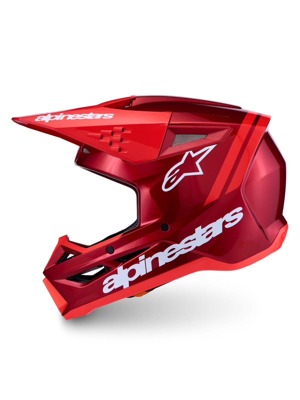 Alpinestars SM3 Radium hjelm ECE06, rød og hvid motocrosshjelm til off-road racing, ECE 22.06-certificeret.