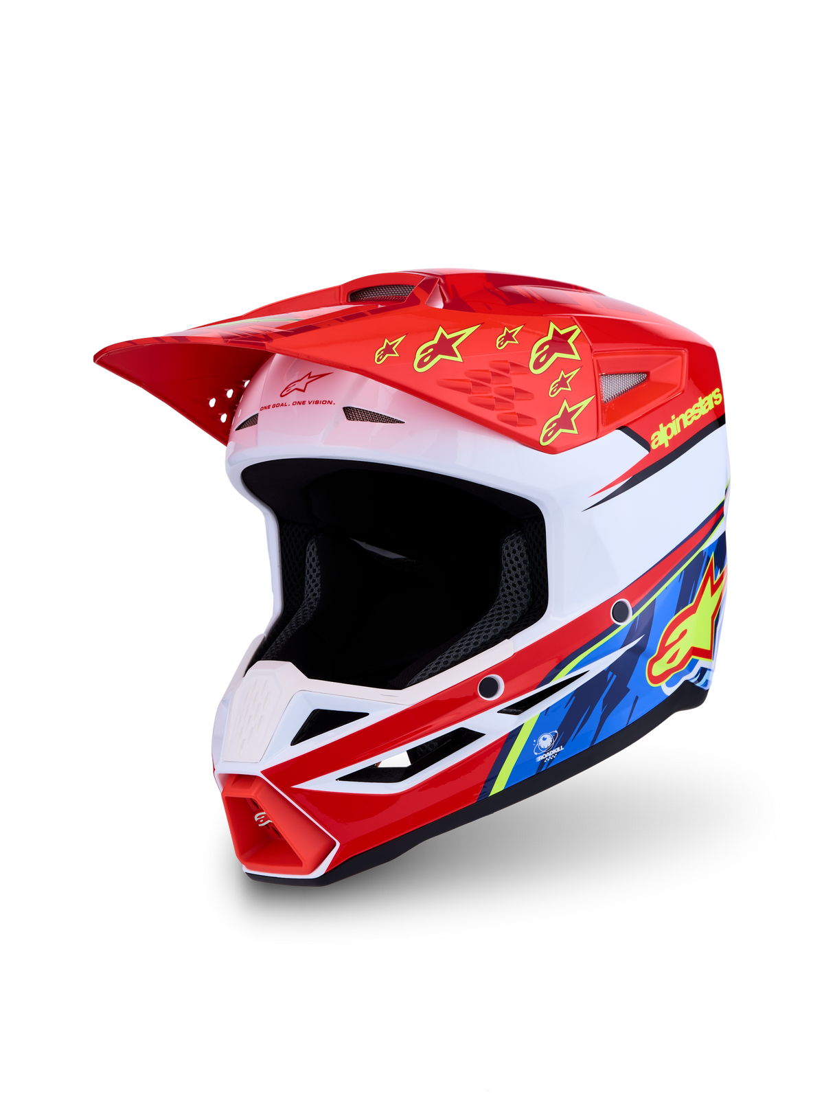 Alpinestars SM3 Falcon hjelm, motocrosshjelm til off-road kørsel, rød og hvid, ECE 22.06-certificeret.
