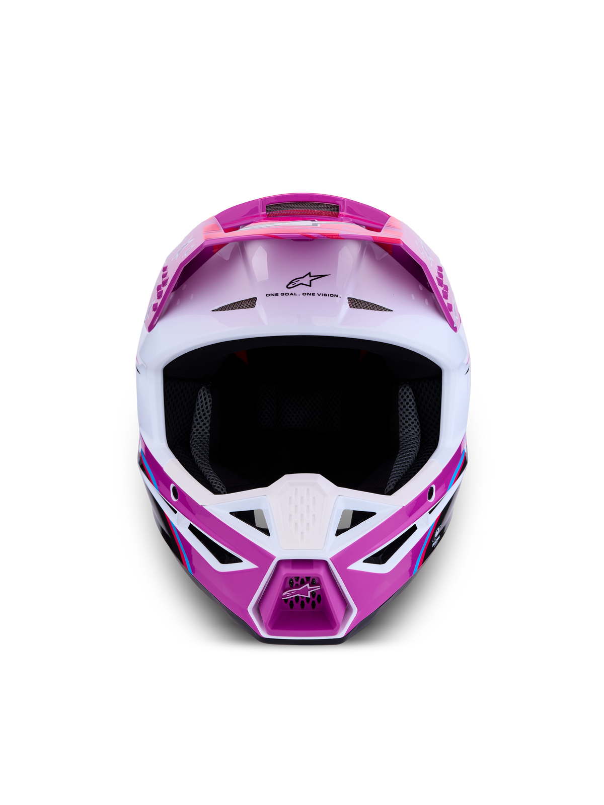 Alpinestars SM3 Falcon hjelm ECE06, lilla og hvid motocrosshjelm med avanceret ventilation til off-road beskyttelse