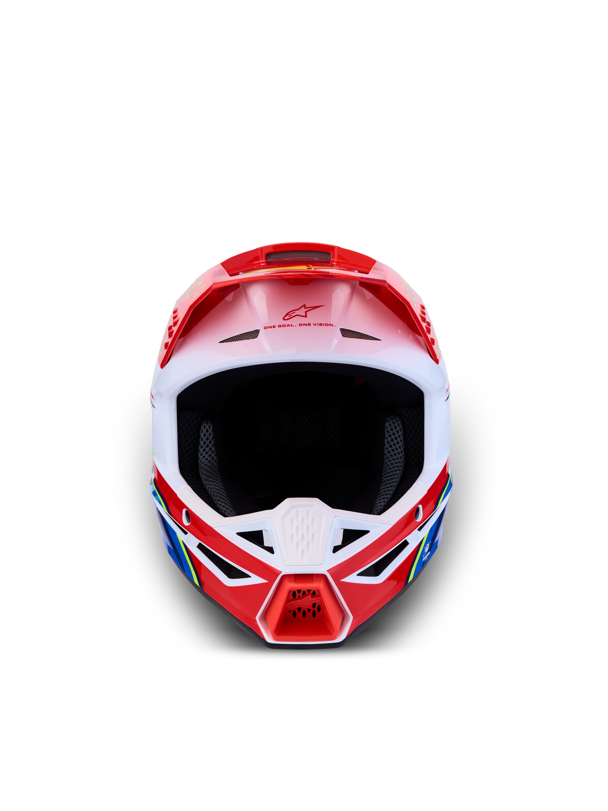 Alpinestars SM3 Youth Falcon Helmet, red and white off-road helmet with ECE 2206 certification for motocross racing.