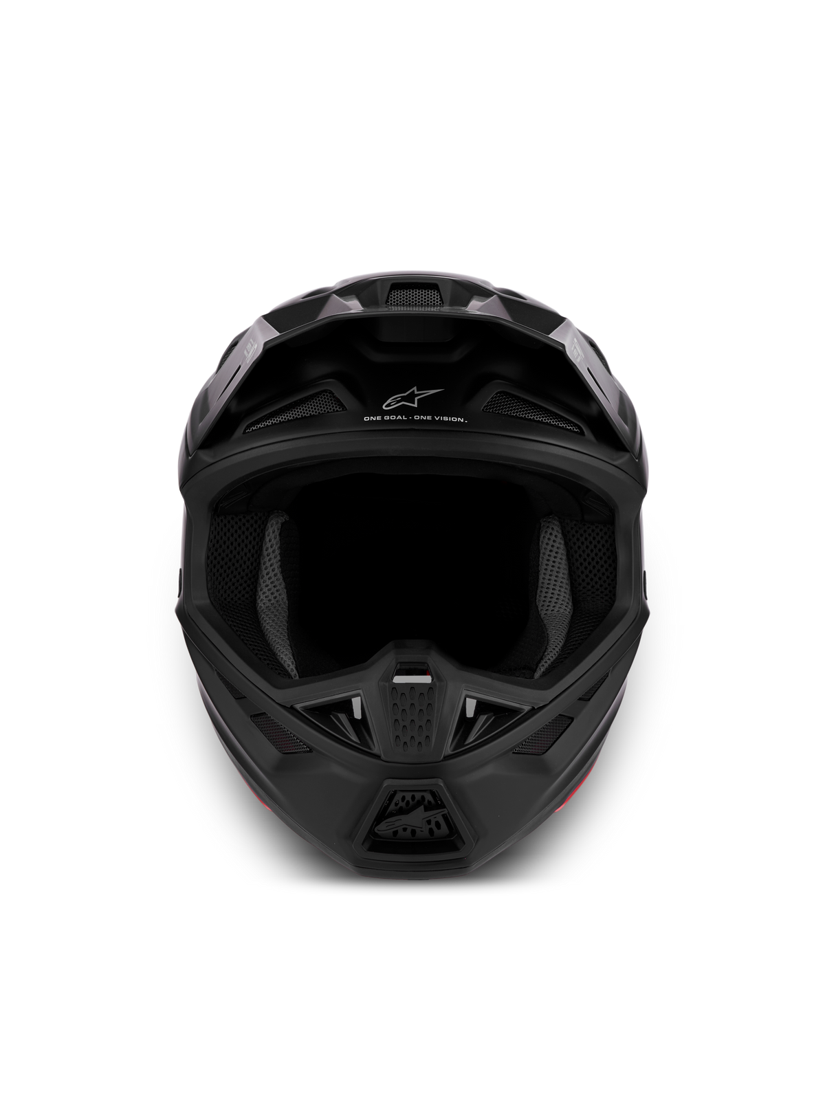 Alpinestars S-M7 Solid hjelm ECE06, matsort motocrosshjelm med aerodynamisk skal og ventilation til off-road racing.