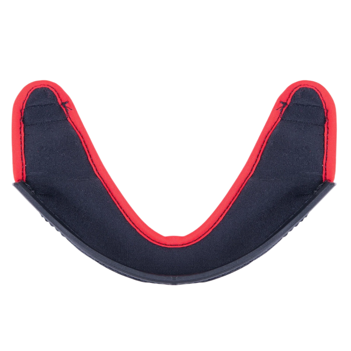 Alpinestars Supertech R10 hagegardin, hjelmtilbehør, mørkegråt stof med en tydelig rød syet kant og en buet sort plastikkant, officiel reservedel til S-R10 hjelme